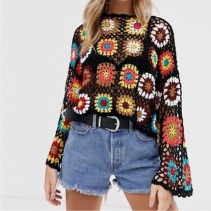 Wild Honey Rainbow Crochet Top